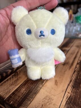 San-X Chairoikoguma plush mascot keychain 2023 Neko Neko Onsen Rilakkuma RARE